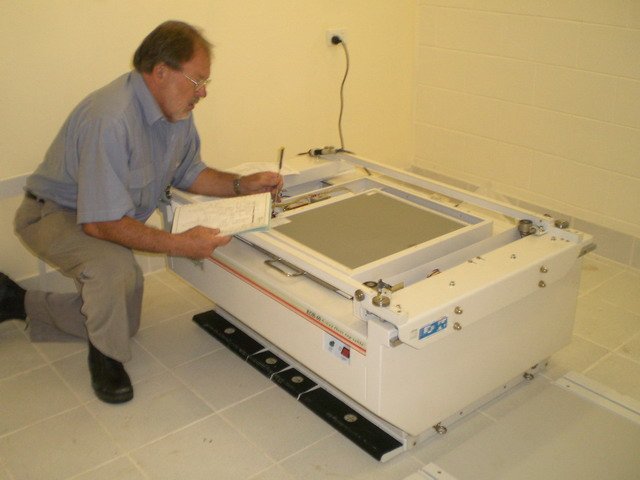 X-ray table installation, Mingendi Rural Hospital, Western Highlands Province, PNG